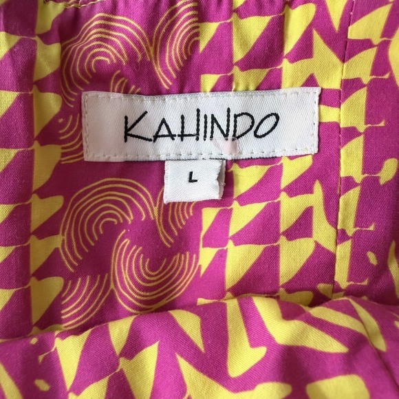 NWOT Anthropologie Kahindo Strapless Ruffled Pink & Yellow Maxi Dress Size Large - Picture 10 of 12